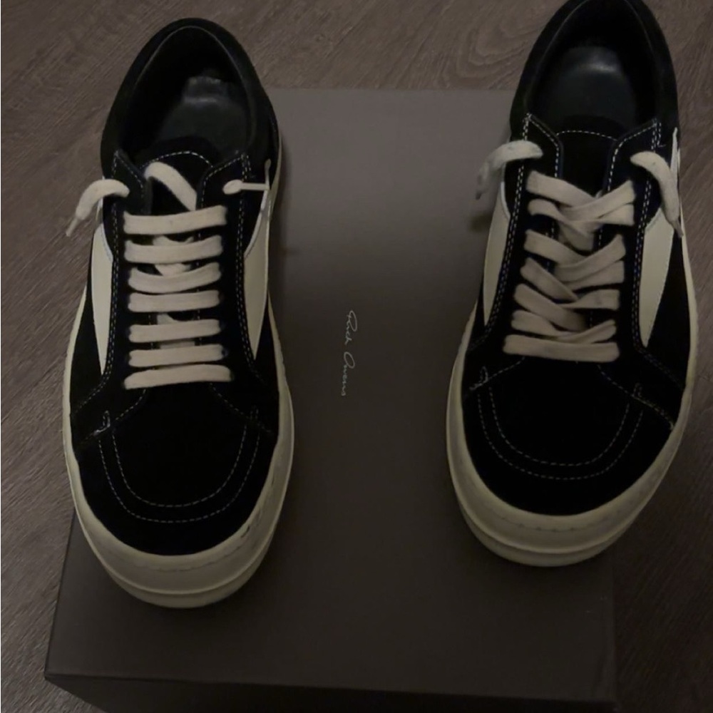 Rick Owens Black and White Sneakers Classic Design